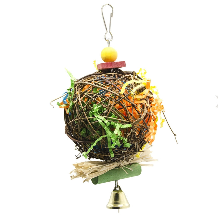 2 in 1 Parrot Toy Sepak Takraw Paper Brushed Grass Bite Ball
