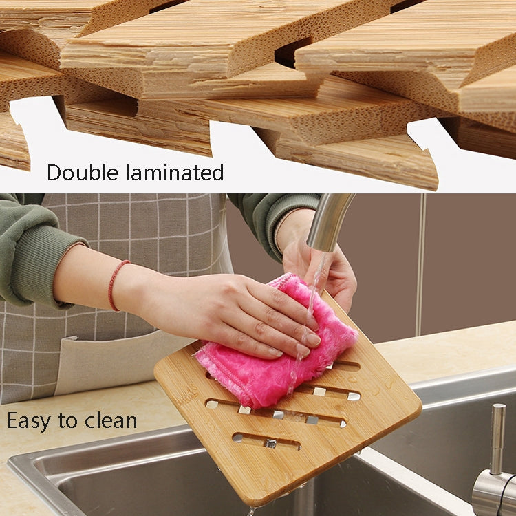 Home Dining Table Pot Cushion Cup Pad Thick Bamboo Insulation Pad Large Square 19.5cm