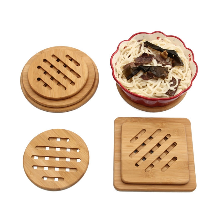 Home Dining Table Pot Cushion Cup Pad Thick Bamboo Insulation Pad Large Square 19.5cm
