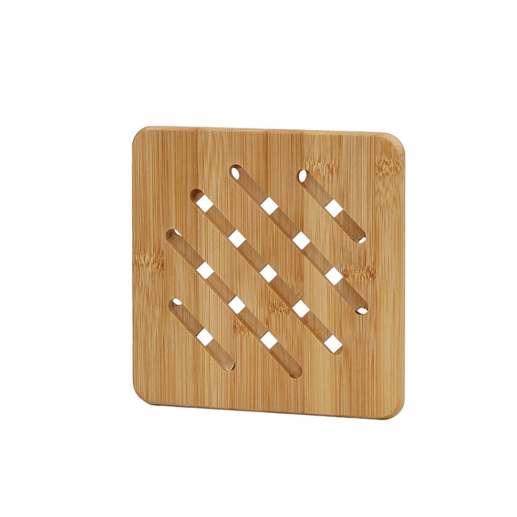 Home Dining Table Pot Cushion Cup Pad Thick Bamboo Insulation Pad Large Square 19.5cm