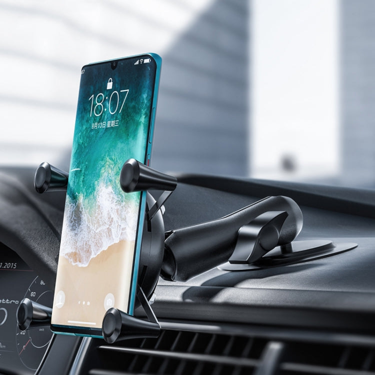 Versatile Curved Car Phone Holder with Adjustable Clamp and 360-Degree Rotation