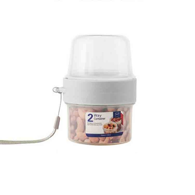 Portable Dual Storage Tank Transparent Moisture-Proof Food Sealing Storage Tank,Capacity: 310 + 760ml