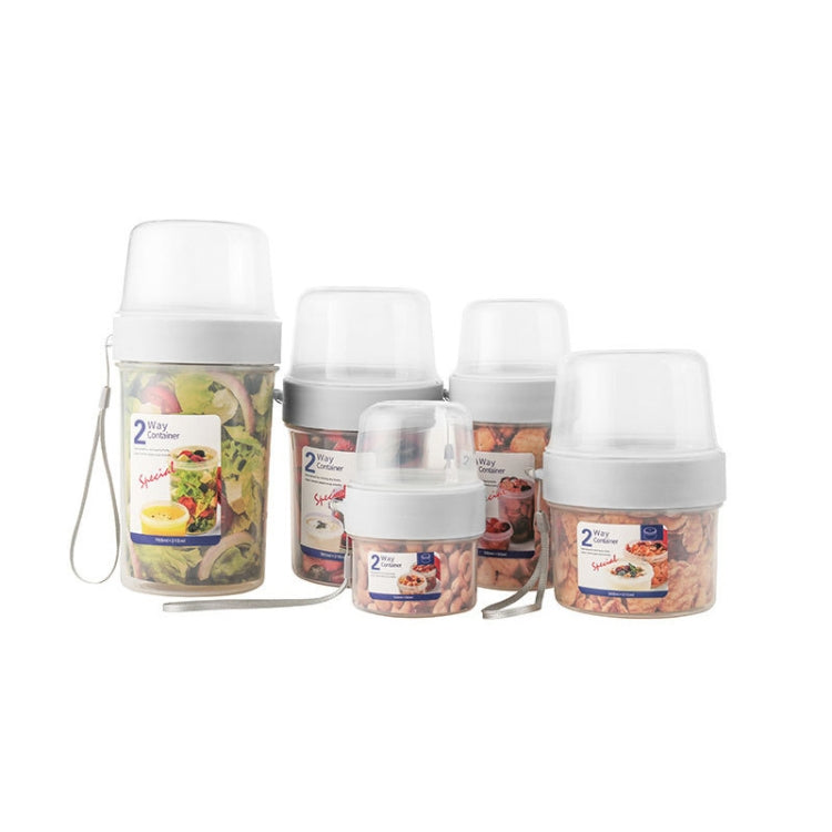 Portable Dual Storage Tank Transparent Moisture-Proof Food Sealing Storage Tank,Capacity: 310 + 760ml