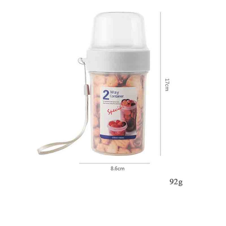Portable Dual Storage Tank Transparent Moisture-Proof Food Sealing Storage Tank,Capacity: 310 + 760ml