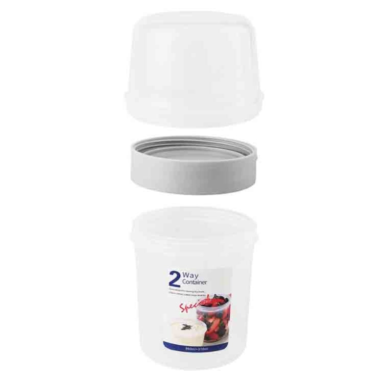 Portable Dual Storage Tank Transparent Moisture-Proof Food Sealing Storage Tank,Capacity: 310 + 760ml