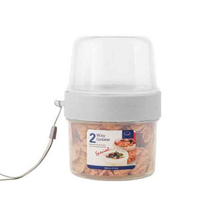 Portable Dual Storage Tank Transparent Moisture-Proof Food Sealing Storage Tank,Capacity: 310 + 760ml