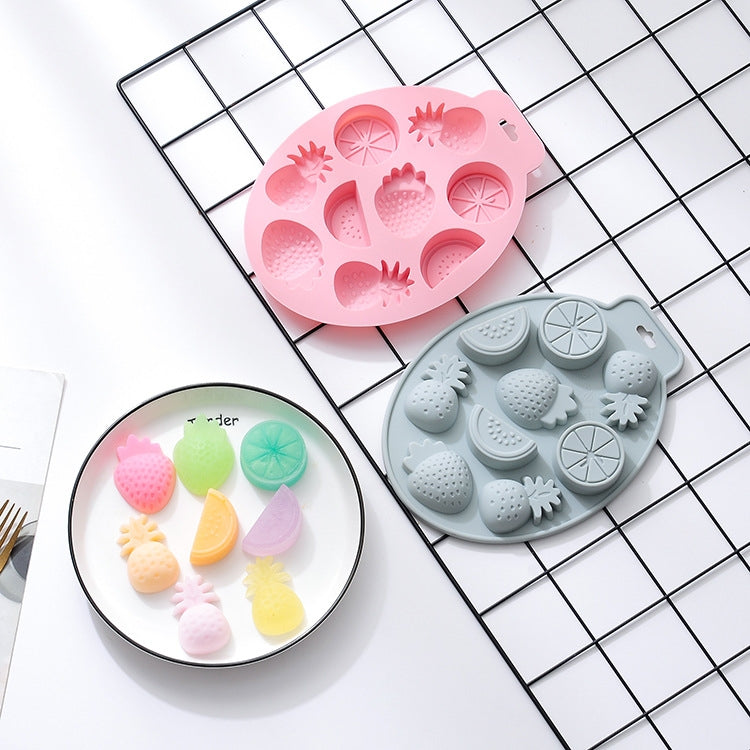 2 PCS Summer Fruit Style Cake Chocolate Baking Mold Silicone DIY Ice Cube Mold