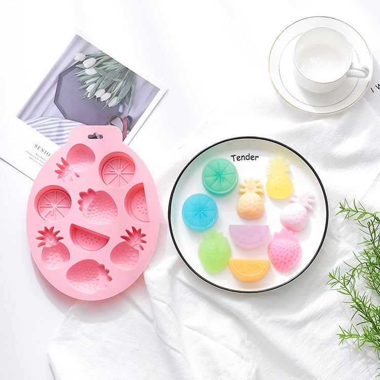 2 PCS Summer Fruit Style Cake Chocolate Baking Mold Silicone DIY Ice Cube Mold