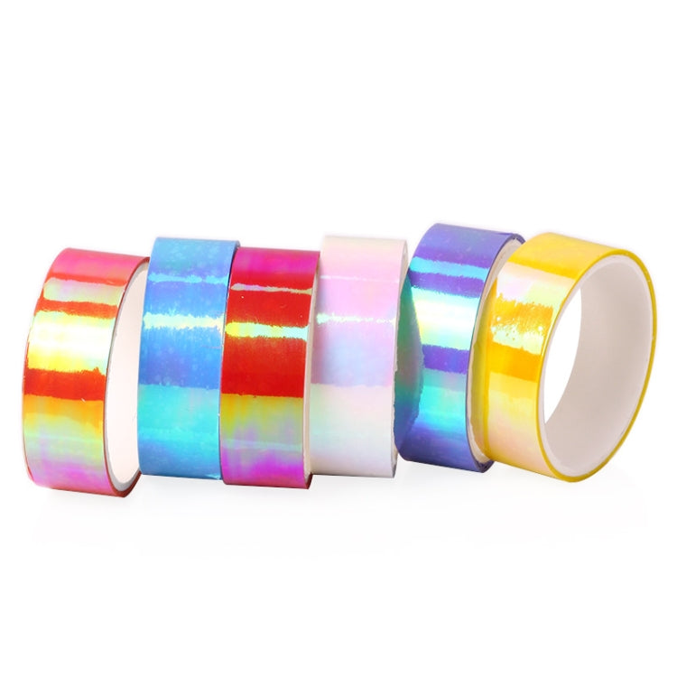 10 in 1 Colorful Laser Paper Tape Rainbow Gravity Can Tear DIY Hand Debt Decoration Beauty Sticker