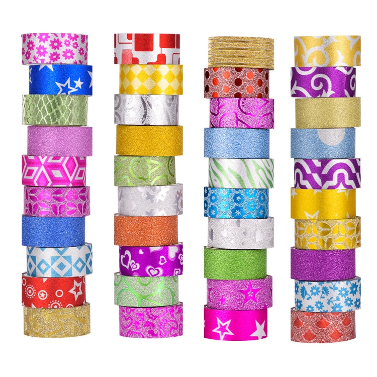 60 Colors / Box Glitter Tape Easy To Tear Manual DIY Tape