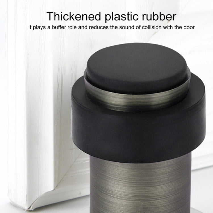 Rubber Anti-Collision Door Gear Punching Stainless Steel Round Door Resistant Home Floor-Shaped Cylindrical Door Touch
