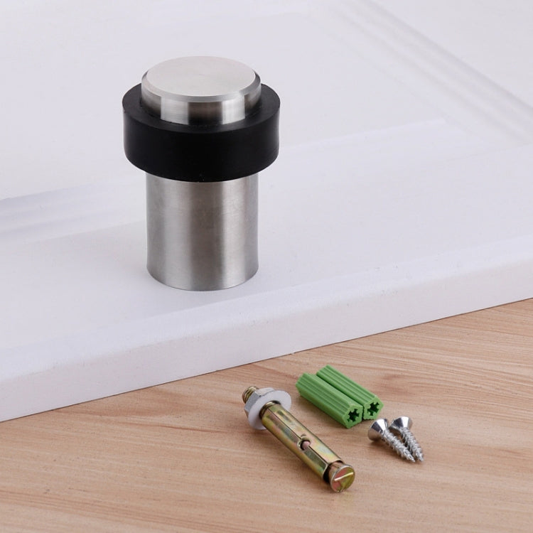 Rubber Anti-Collision Door Gear Punching Stainless Steel Round Door Resistant Home Floor-Shaped Cylindrical Door Touch