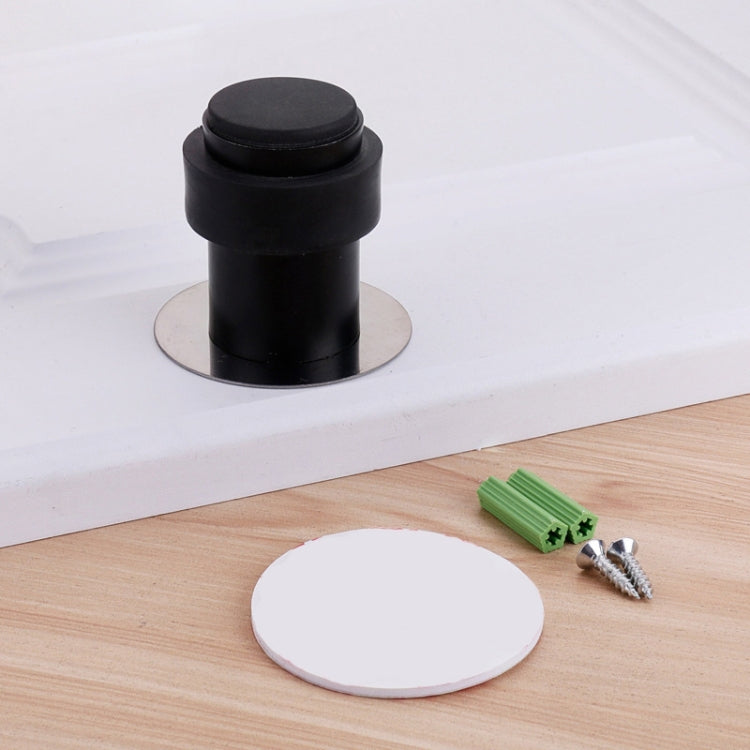 Rubber Anti-Collision Door Gear Punching Stainless Steel Round Door Resistant Home Floor-Shaped Cylindrical Door Touch
