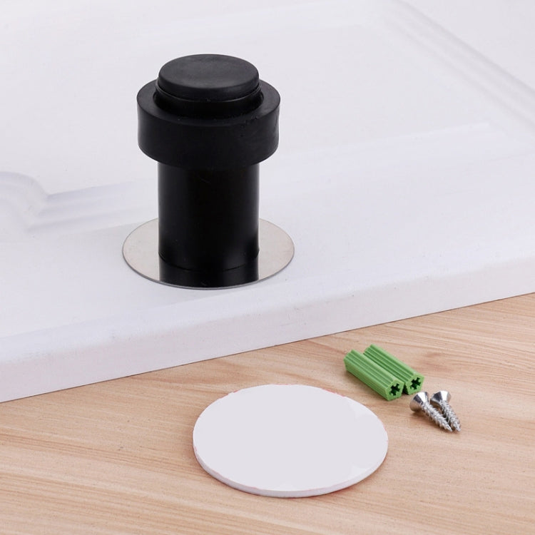 Rubber Anti-Collision Door Gear Punching Stainless Steel Round Door Resistant Home Floor-Shaped Cylindrical Door Touch