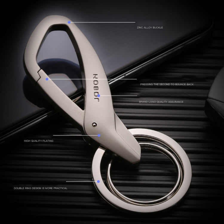 JOBON ZB-197 Stylish Zinc Alloy Car Keychain with Double Ring Design