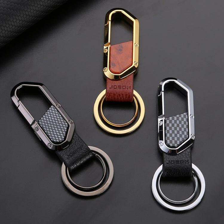 Elegant JOBON ZB-106A Dual Loop Metal Keychain for Businessmen - Stylish Car Pendant Accessory