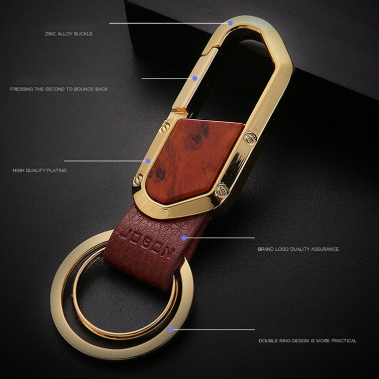 Elegant JOBON ZB-106A Dual Loop Metal Keychain for Businessmen - Stylish Car Pendant Accessory