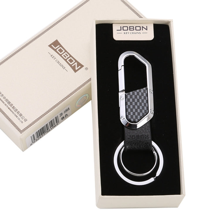 Elegant JOBON ZB-106A Dual Loop Metal Keychain for Businessmen - Stylish Car Pendant Accessory