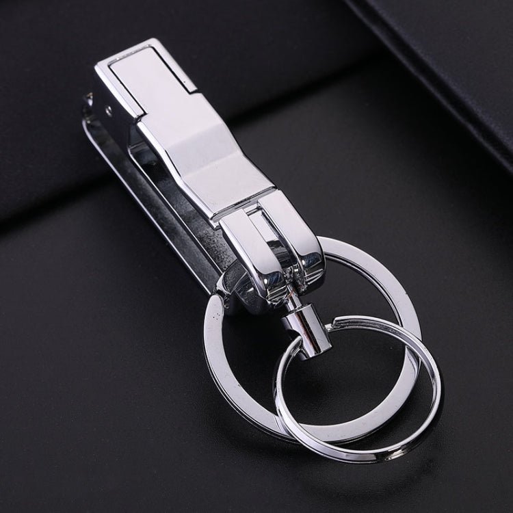 JOBON ZB-8782 Stylish Metal Keychain for Men – Detachable Double Ring Design with Anti-Lost Feature