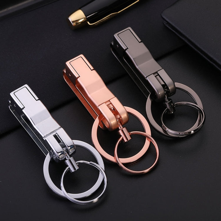 JOBON ZB-8782 Stylish Metal Keychain for Men – Detachable Double Ring Design with Anti-Lost Feature