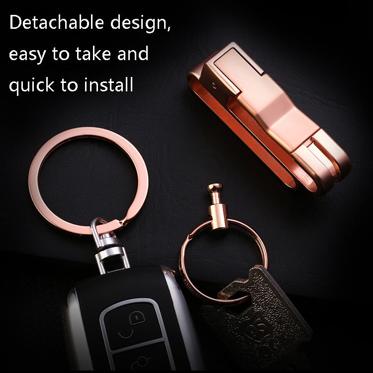 JOBON ZB-8782 Stylish Metal Keychain for Men – Detachable Double Ring Design with Anti-Lost Feature