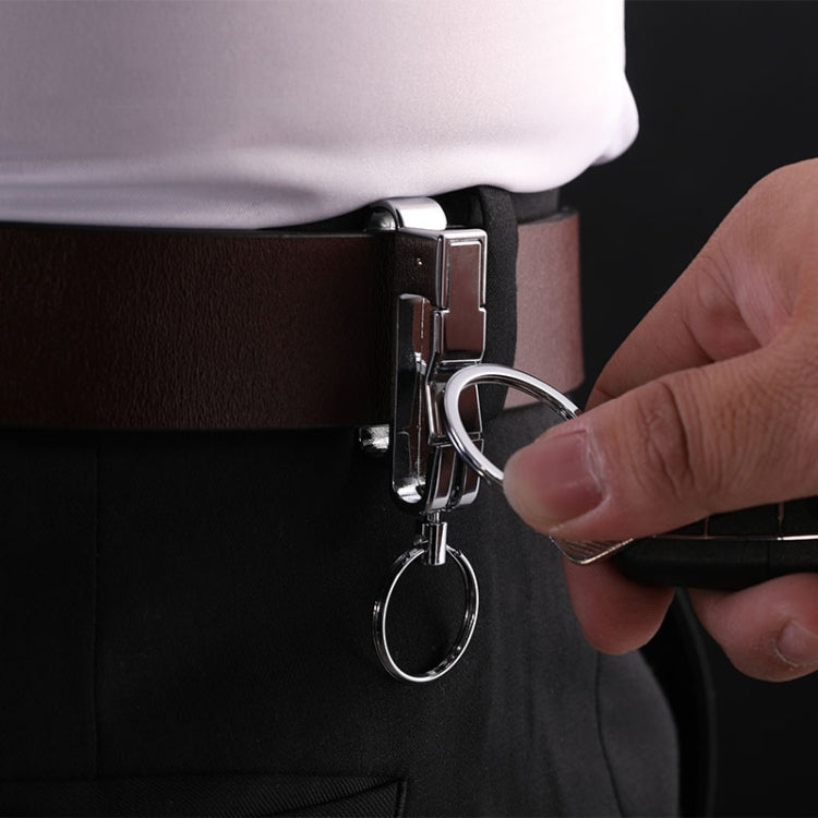 JOBON ZB-8782 Stylish Metal Keychain for Men – Detachable Double Ring Design with Anti-Lost Feature