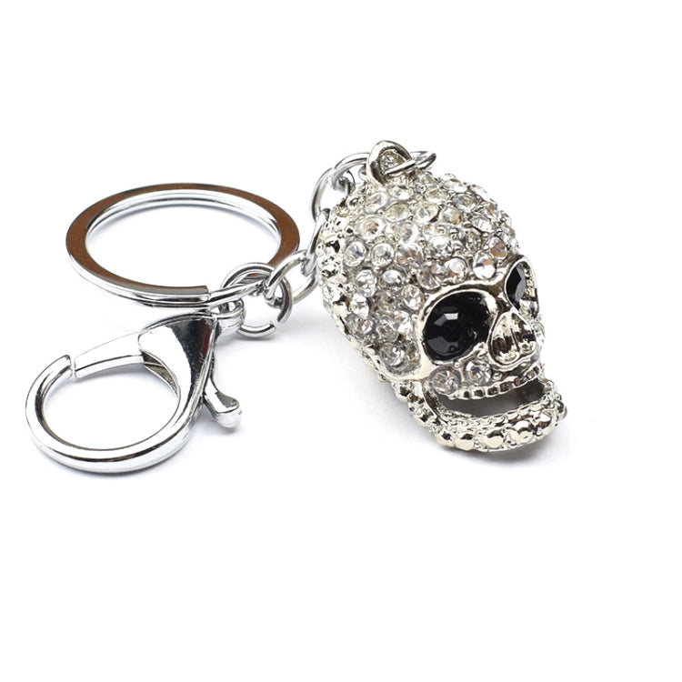 Gleaming Skull Keychain Duo for Stylish Bag Accessory