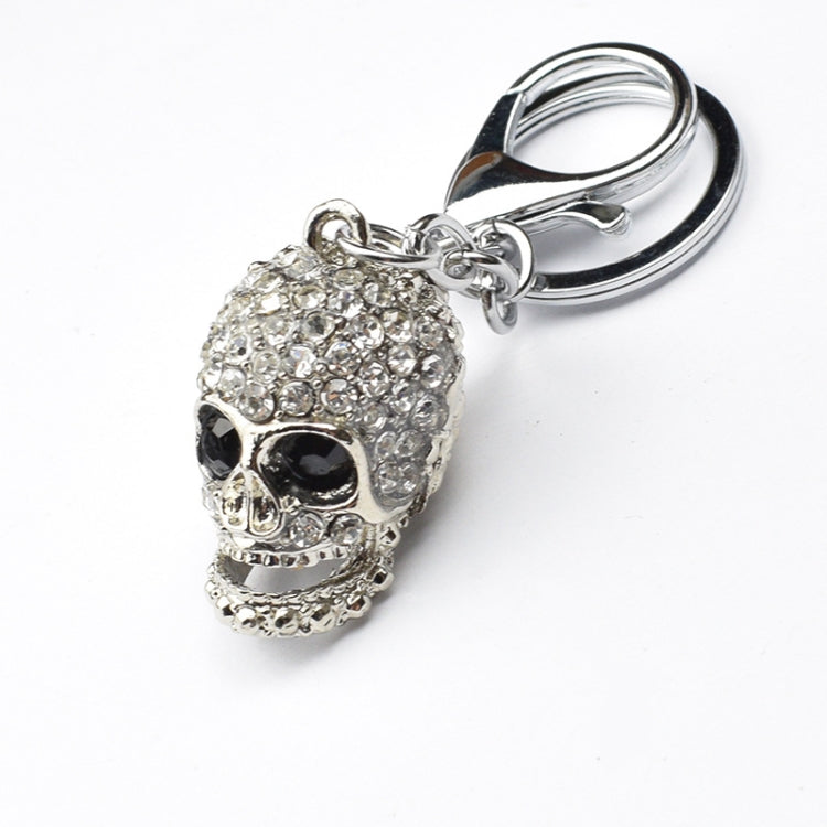 Gleaming Skull Keychain Duo for Stylish Bag Accessory