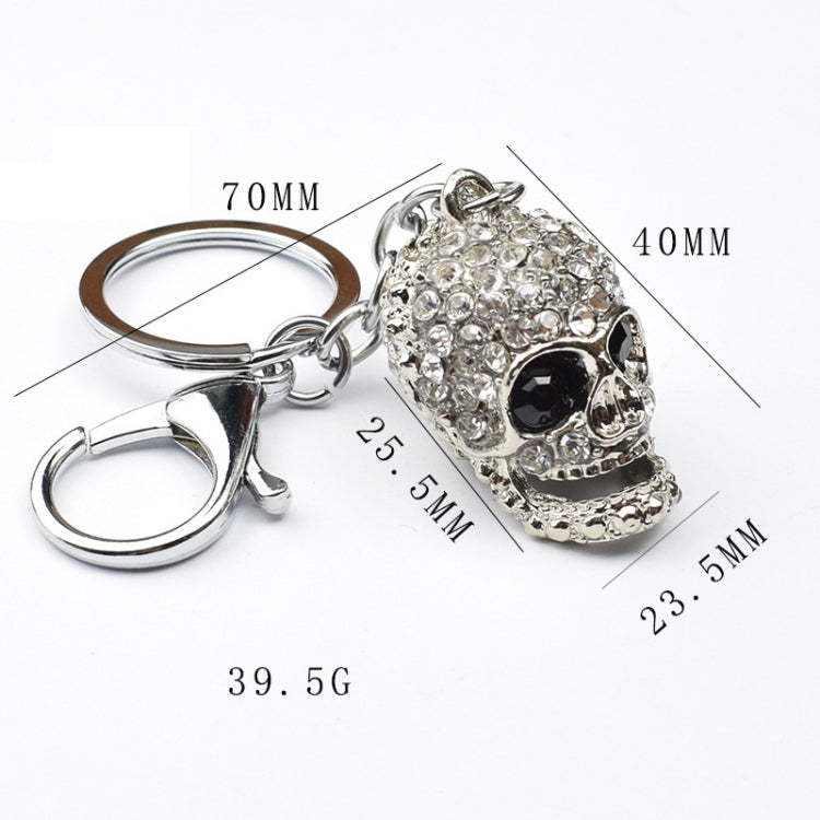 Gleaming Skull Keychain Duo for Stylish Bag Accessory
