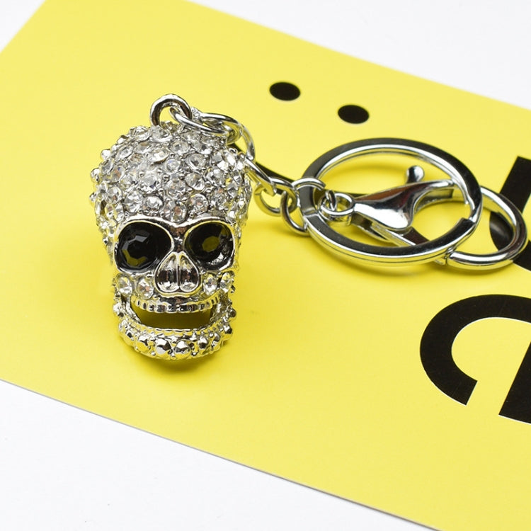 Gleaming Skull Keychain Duo for Stylish Bag Accessory