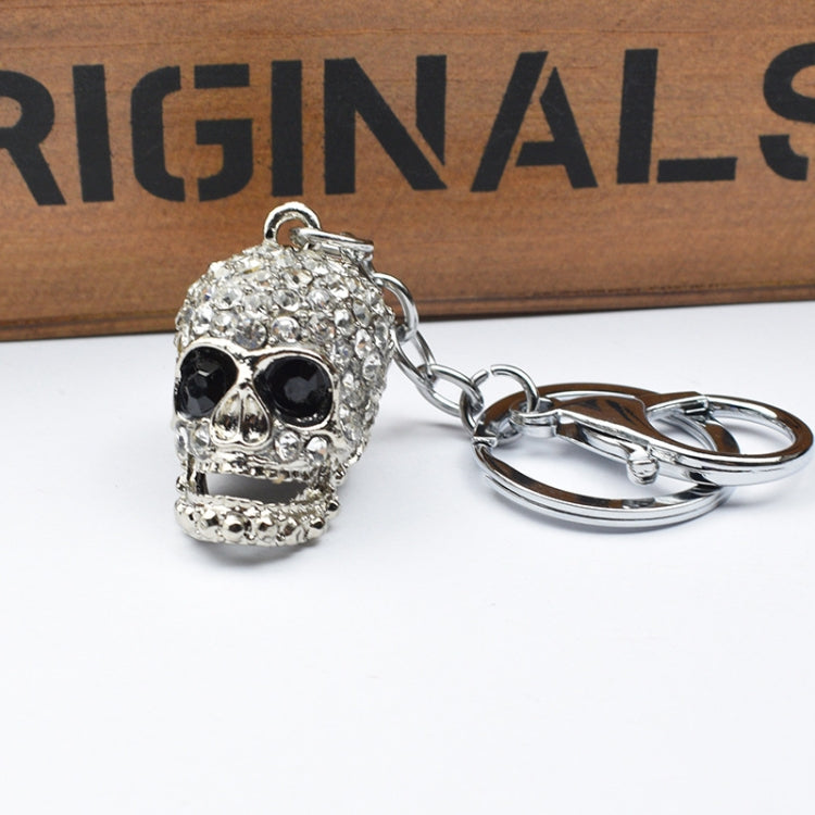 Gleaming Skull Keychain Duo for Stylish Bag Accessory