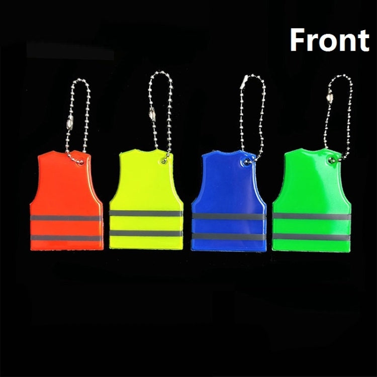 15 PCS Vest Style Reflective Pendant Night Warning Highlight Reflective Keychain Random Colour Delivery
