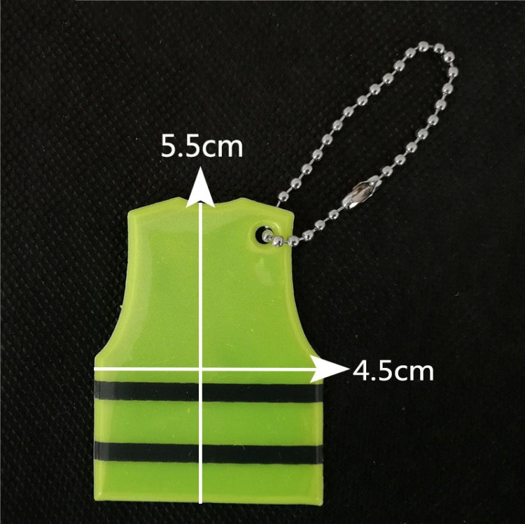 15 PCS Vest Style Reflective Pendant Night Warning Highlight Reflective Keychain Random Colour Delivery