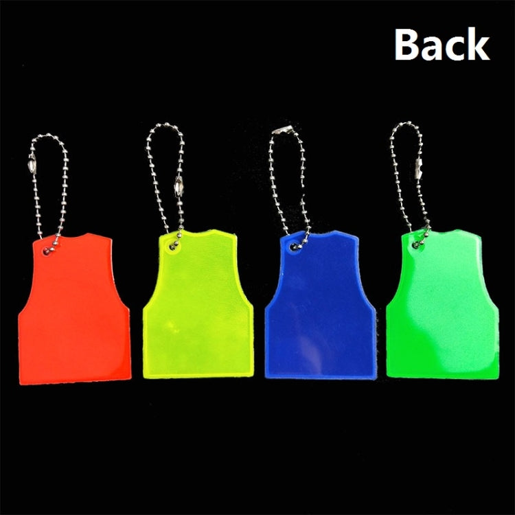 15 PCS Vest Style Reflective Pendant Night Warning Highlight Reflective Keychain Random Colour Delivery
