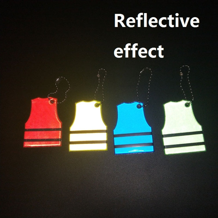 15 PCS Vest Style Reflective Pendant Night Warning Highlight Reflective Keychain Random Colour Delivery