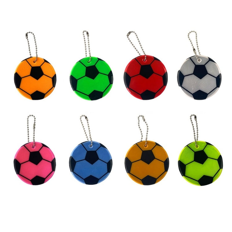 15 PCS Football Style PVC Reflective Keychain Student Schoolbag Night Reflective Pendant Random Colour Delivery