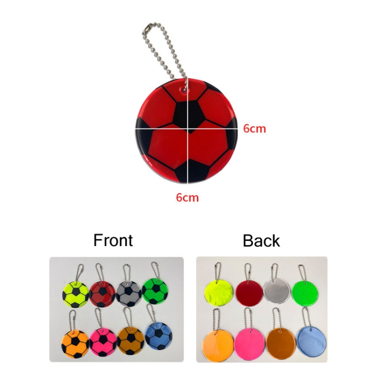 15 PCS Football Style PVC Reflective Keychain Student Schoolbag Night Reflective Pendant Random Colour Delivery