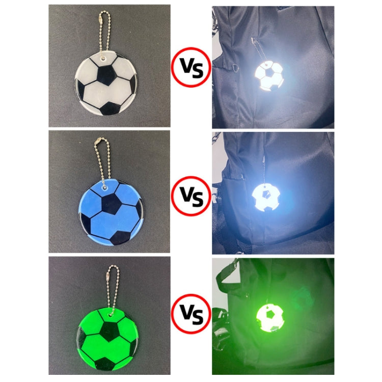 15 PCS Football Style PVC Reflective Keychain Student Schoolbag Night Reflective Pendant Random Colour Delivery