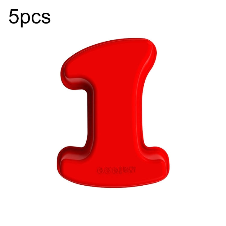 5 PCS Food Grade Silicone Cake Mould Digital Chocolate Biscuit Baking Mould