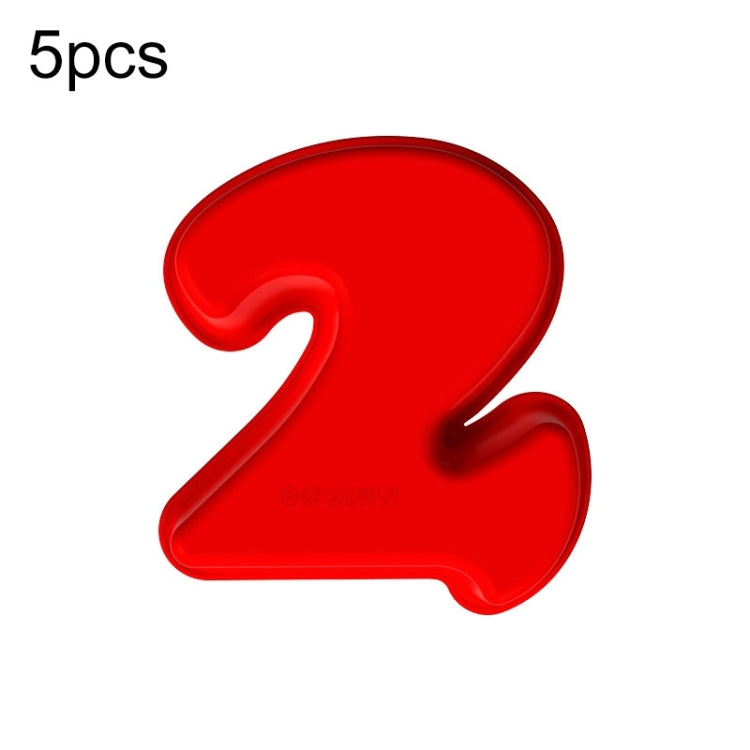 5 PCS Food Grade Silicone Cake Mould Digital Chocolate Biscuit Baking Mould