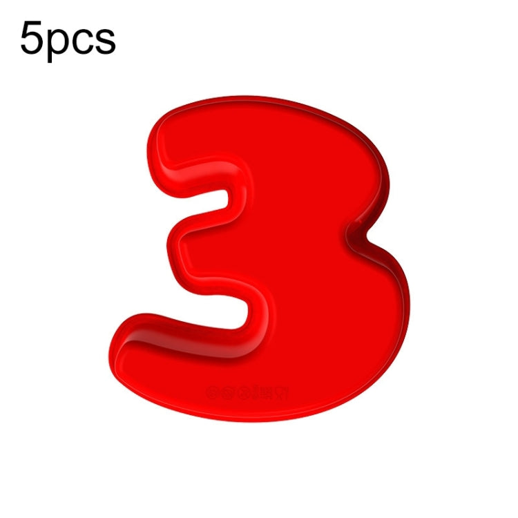 5 PCS Food Grade Silicone Cake Mould Digital Chocolate Biscuit Baking Mould