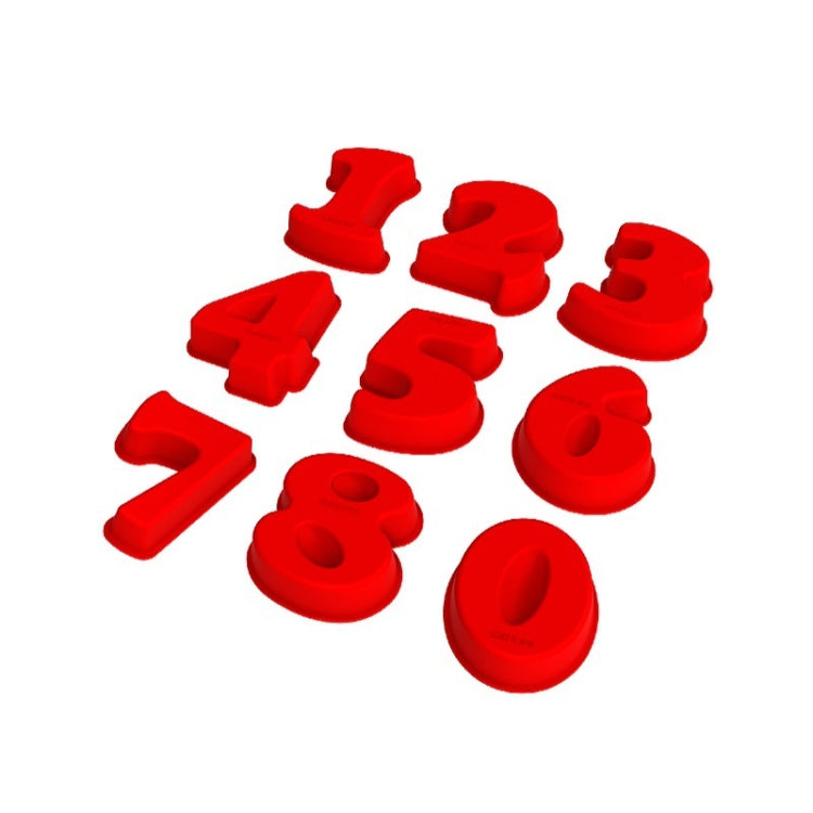 5 PCS Food Grade Silicone Cake Mould Digital Chocolate Biscuit Baking Mould