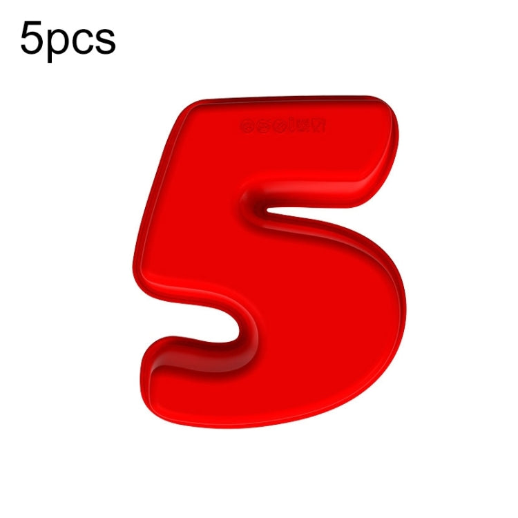 5 PCS Food Grade Silicone Cake Mould Digital Chocolate Biscuit Baking Mould