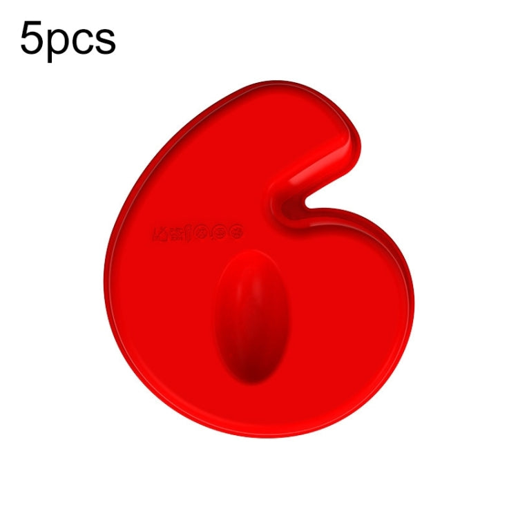 5 PCS Food Grade Silicone Cake Mould Digital Chocolate Biscuit Baking Mould