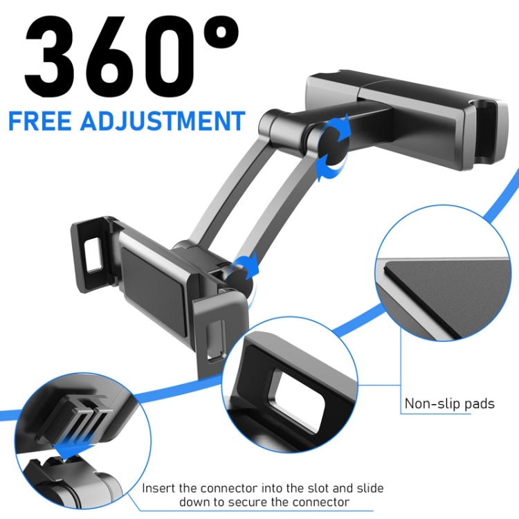 Telescopic Back Seat Mobile Phone Holder with 360-Degree Rotating Pivot