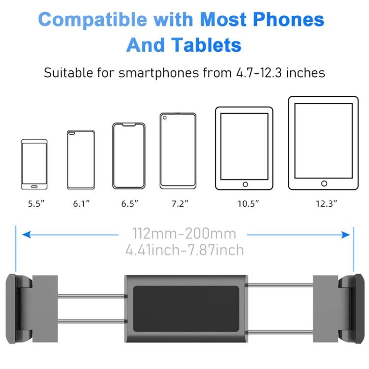 Telescopic Back Seat Mobile Phone Holder with 360-Degree Rotating Pivot