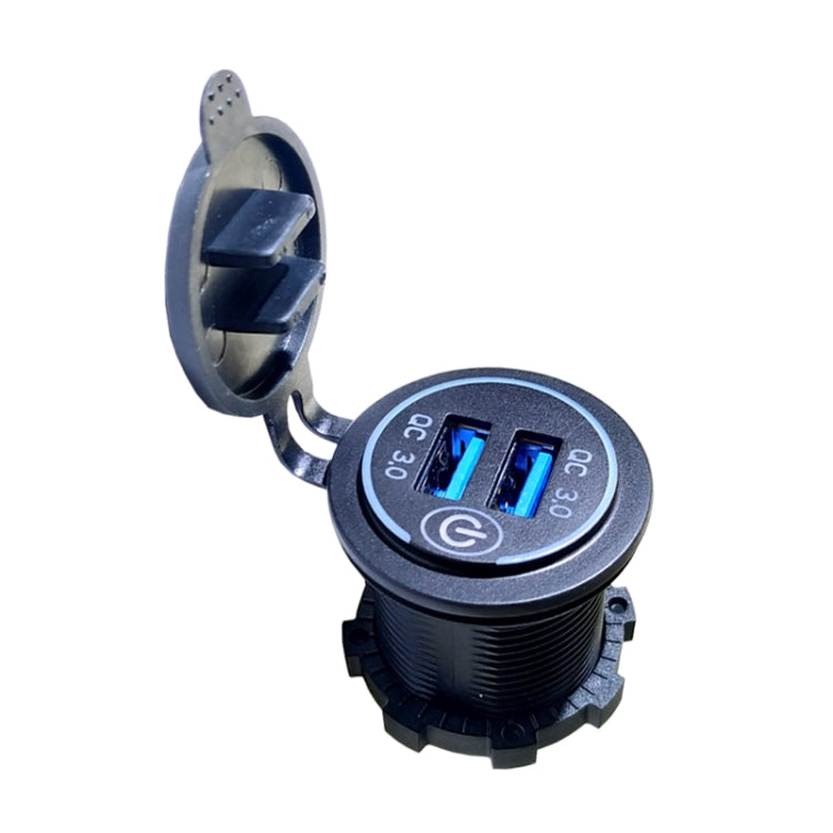 Dual USB With Touch Switch QC3.0 Fast Charge Mobile Phone Charger, Blue Light, Red Light, Green Light