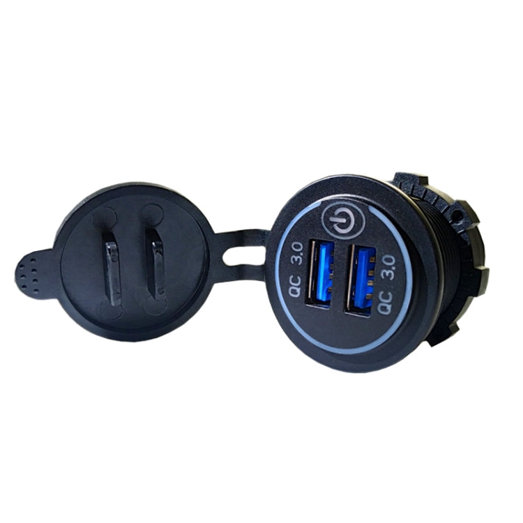 Dual USB With Touch Switch QC3.0 Fast Charge Mobile Phone Charger, Blue Light, Red Light, Green Light