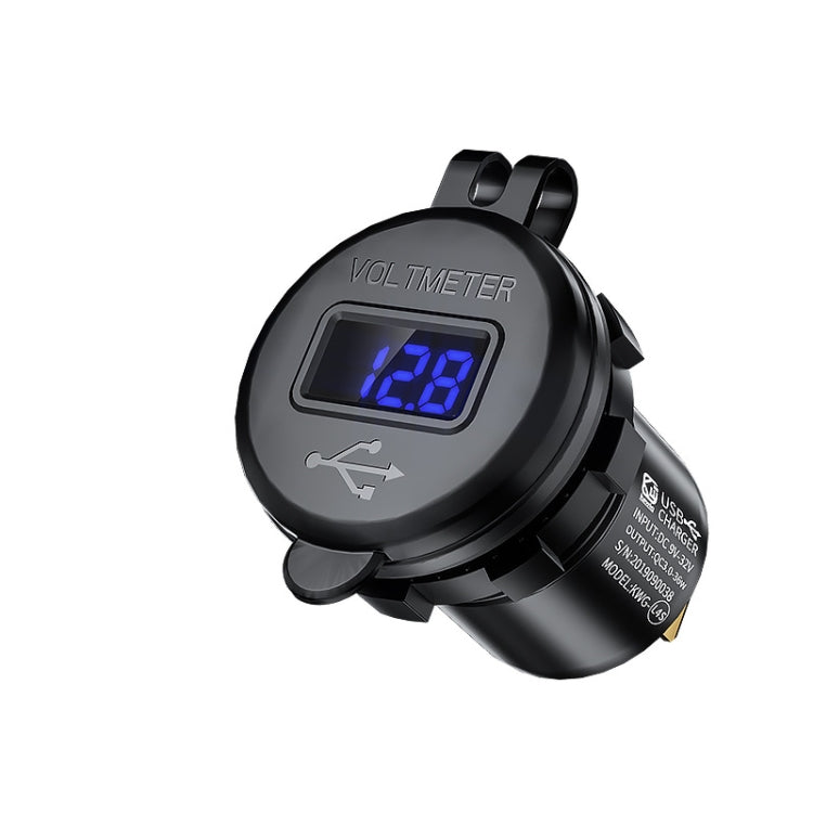 Car Motorcycle Modified USB Charger QC3.0 Metal Waterproof Fast Charge, Black Shell Blue Light, Golden Shell Green Light, Red Shell Red Light, Blue Shell Blue Light