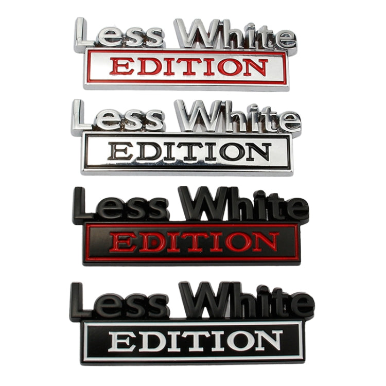 2 PCS Car Metal Leaf Board Label Less White Edition Modified Body Labeling